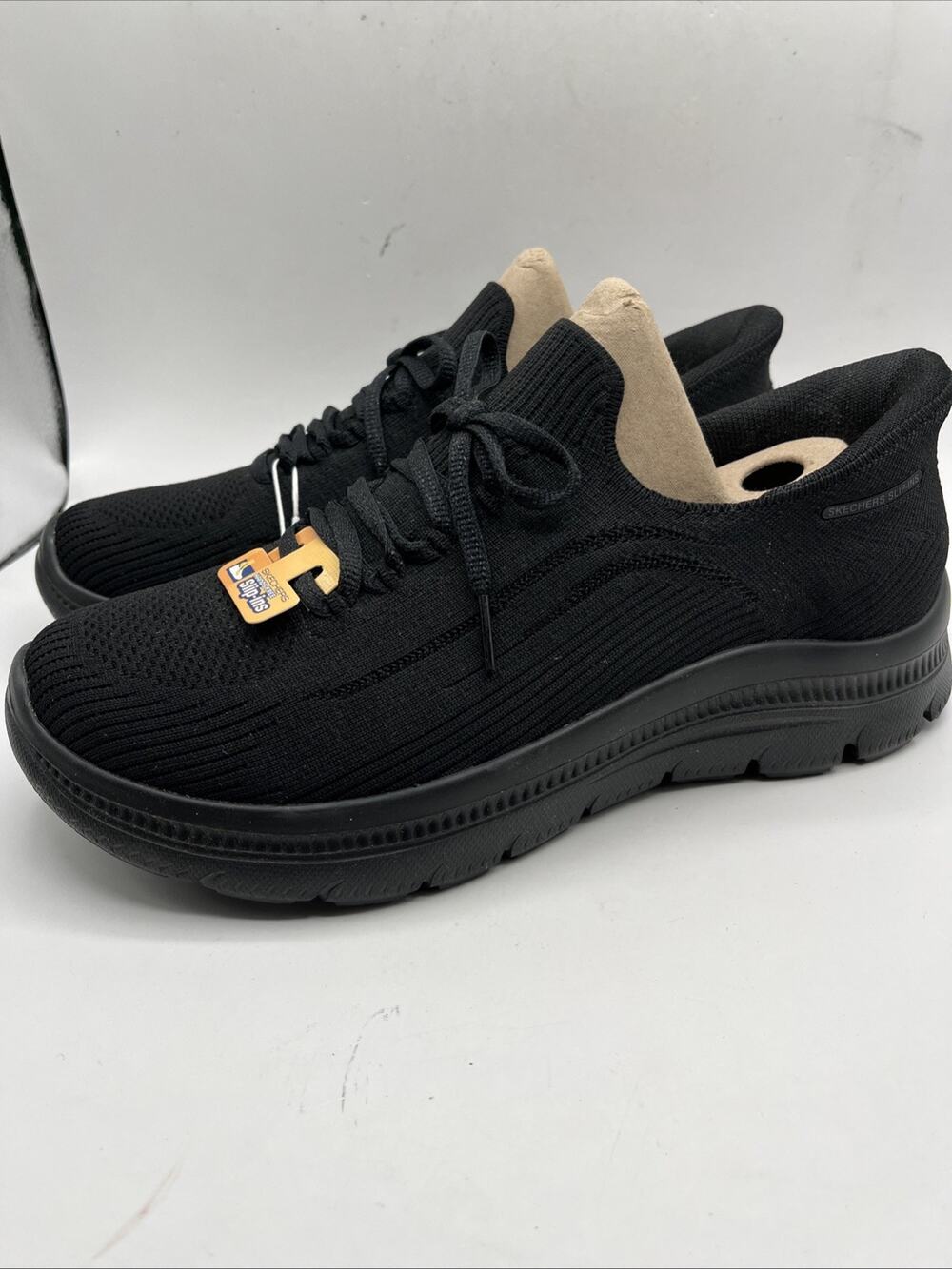 Skechers Women Hands Free Slip Ins Black Textile Mesh Sneakers Shoes Sz US 10